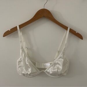 Kat the Label Satin Underwire Bralette in White